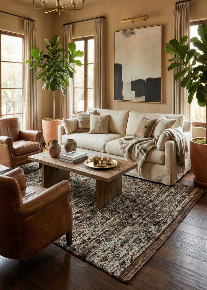 5' 7 x 8' 3 Hand Knotted Moroccan Wool Rug