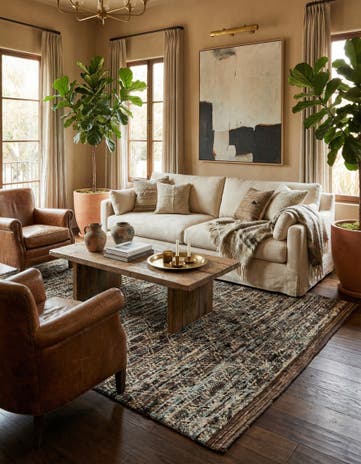5' 7 x 8' 3 Hand Knotted Moroccan Wool Rug