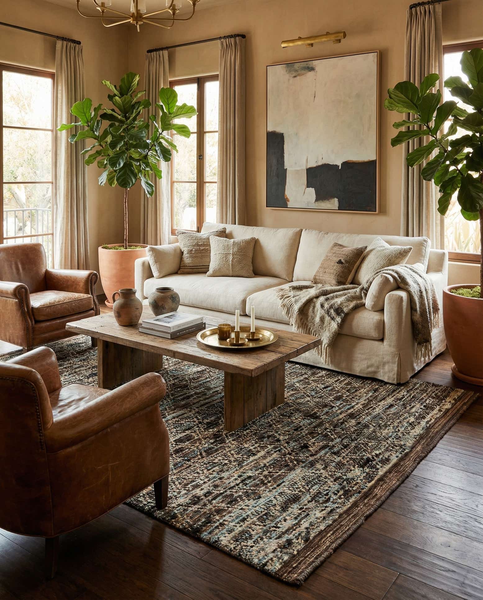 5' 7 x 8' 3 Hand Knotted Moroccan Wool Rug