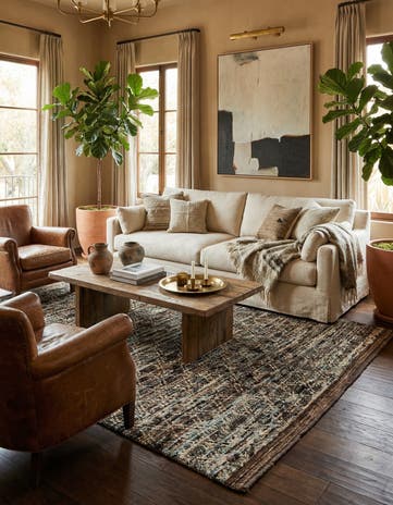 5' 7 x 8' 3 Hand Knotted Moroccan Wool Rug