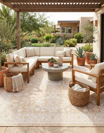 10' x 13' Easy-Clean Aztec Indoor / Outdoor Rug