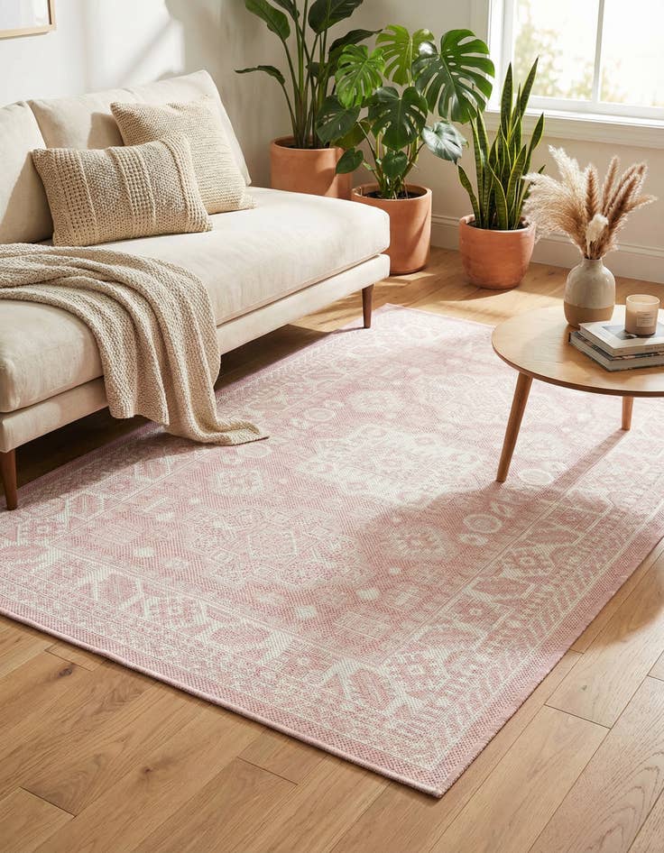 Detail image of 3' x 5' 3  Washable Aztec Indoor / Outdoor Rug