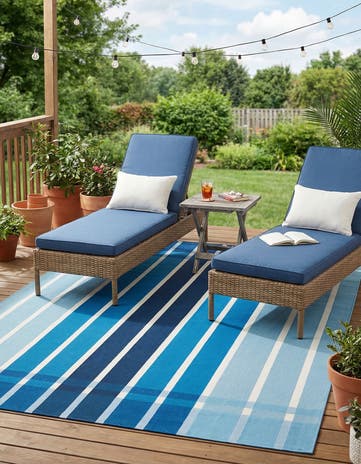 6' x 9' Easy-Clean Ribbon Indoor / Outdoor Rug