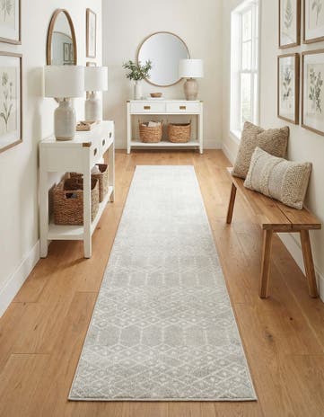 Light Gray Paxon Trellis Runner Rug
