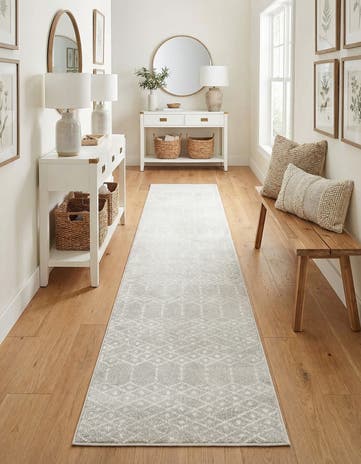 Light Gray Paxon Trellis Runner Rug