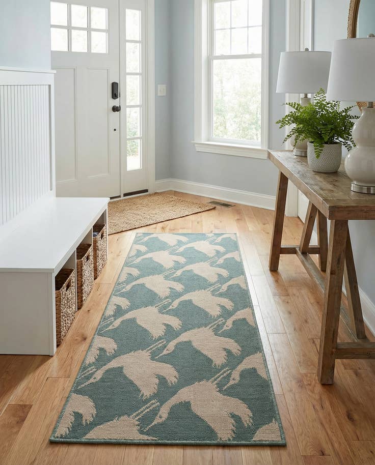 Detail image of 2' x 5' Easy-Clean Coastal Indoor / Outdoor Runner Rug