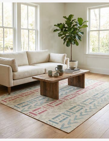 4' 10 x 6' 5 Hand Woven Kilim Modern Wool Rug
