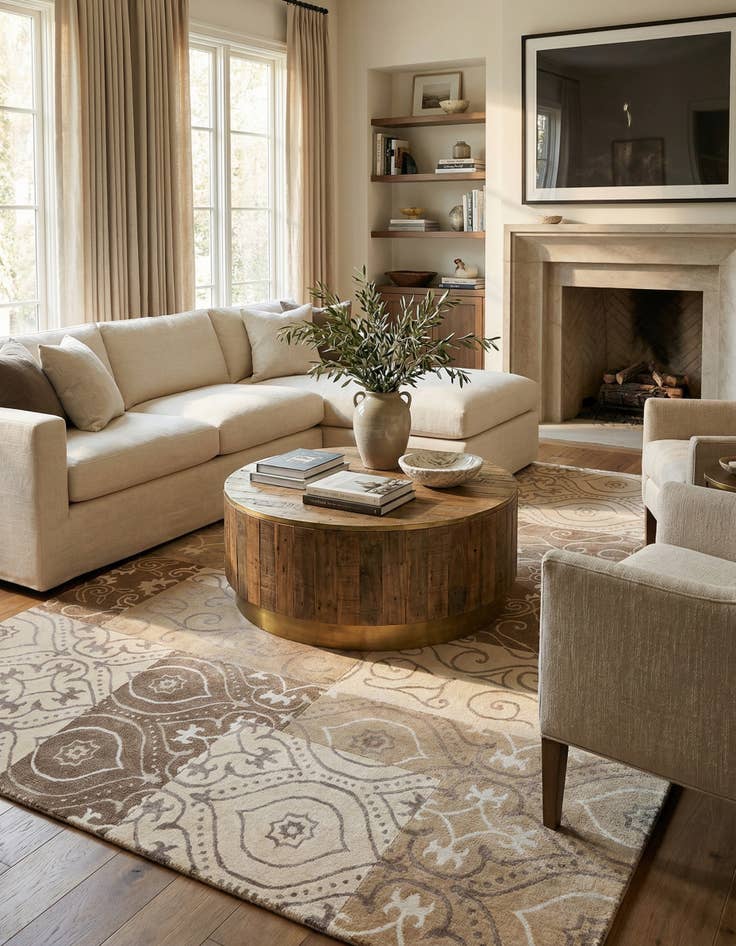 Detail image of  6' 9 x 9' 11  Hand Knotted Darya Wool Rug