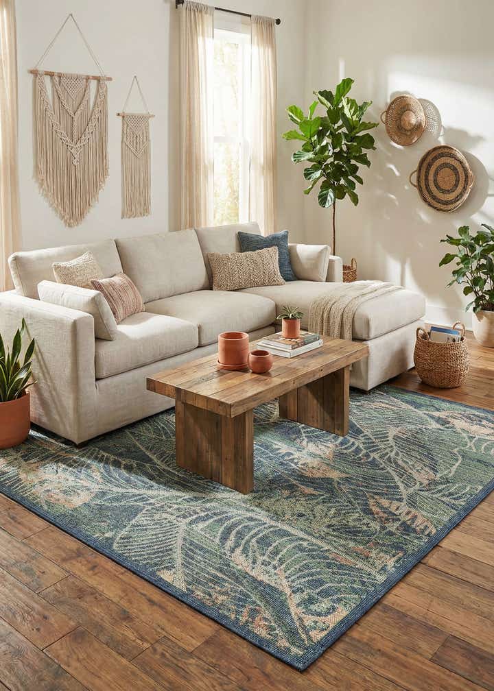 7' 10 x 7' 10 Easy-Clean Baja Indoor / Outdoor Square Rug