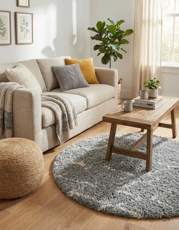 5' x 5' Infinity Shag Round Rug
