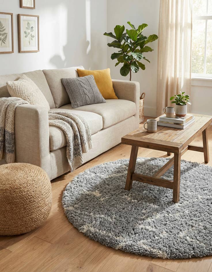 Detail image of 5' x 5' Infinity Shag Round Rug