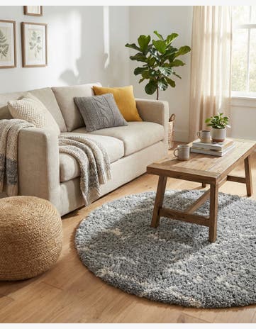 5' x 5' Infinity Shag Round Rug