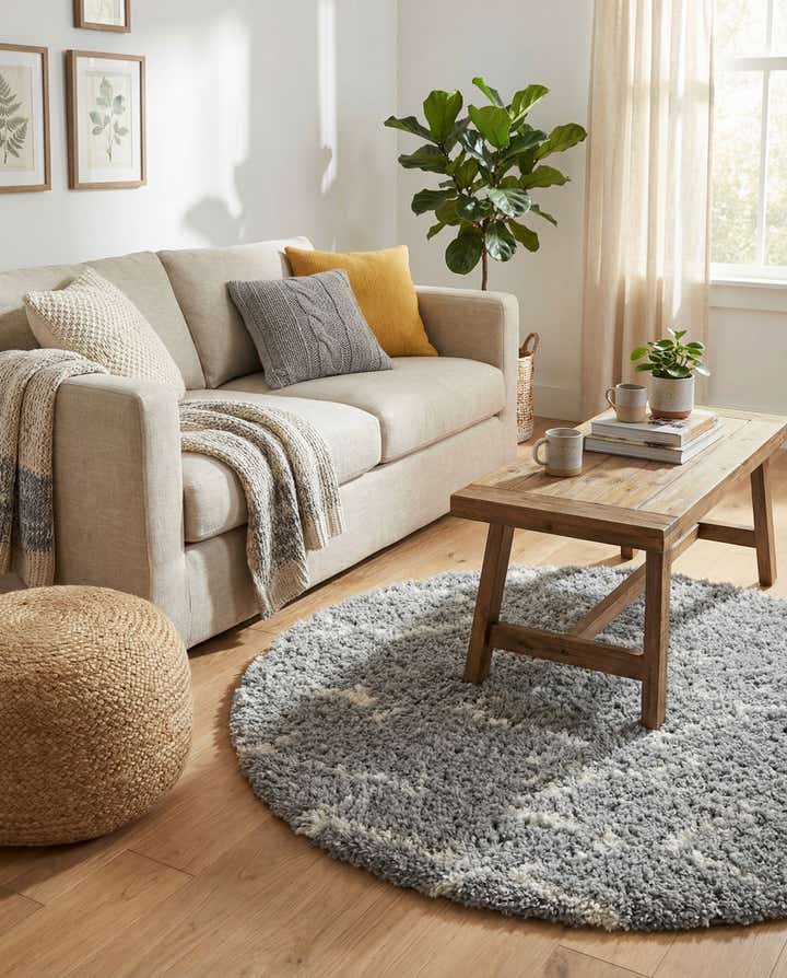 5' x 5' Infinity Shag Round Rug