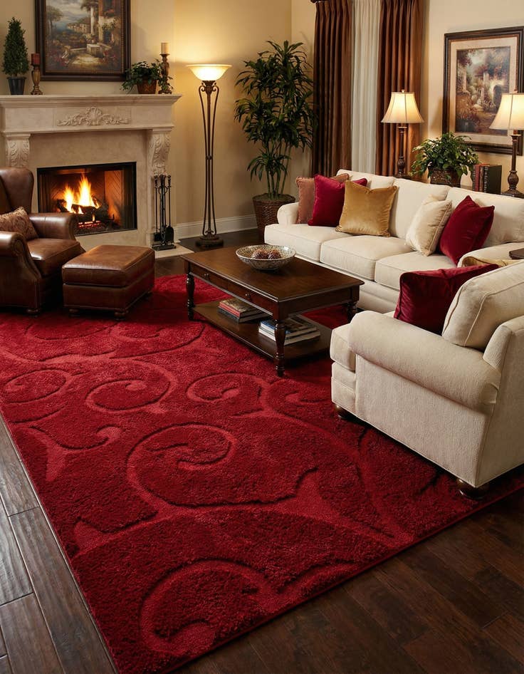 Detail image of 10' x 13' Floral Shag Rug