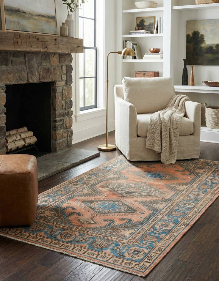 Detail image of 3' 5 x 6' 2  Hand Knotted Ultra Vintage Persian Wool Rug