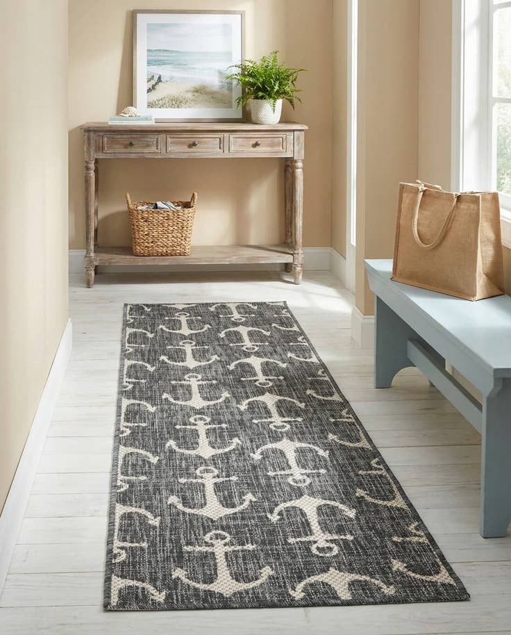 Detail image of 2' x 6' Easy-Clean Coastal Indoor / Outdoor Runner Rug