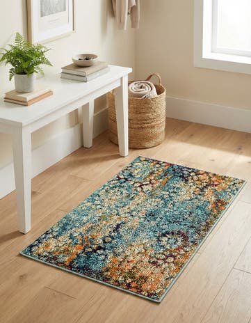Blue Washable Carnevale Rug