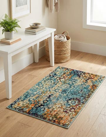 Blue Washable Carnevale Rug