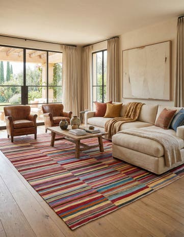 8' 8 x 9' 7 Hand Woven Kilim Modern Wool Rug