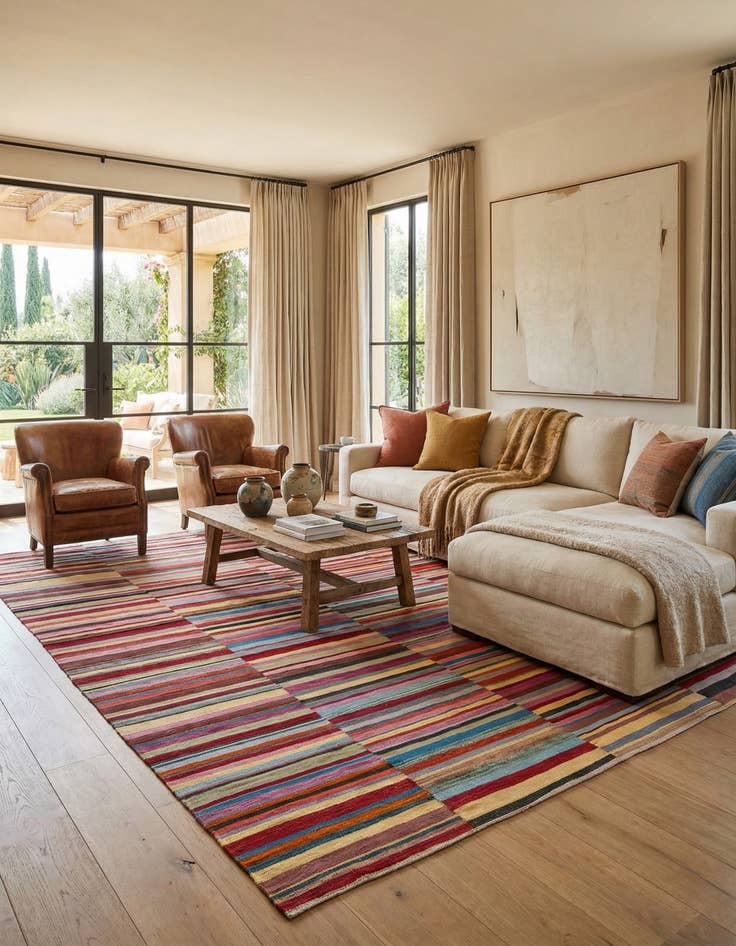 Detail image of 8' 8 x 9' 7  Hand Woven Kilim Modern Wool Rug