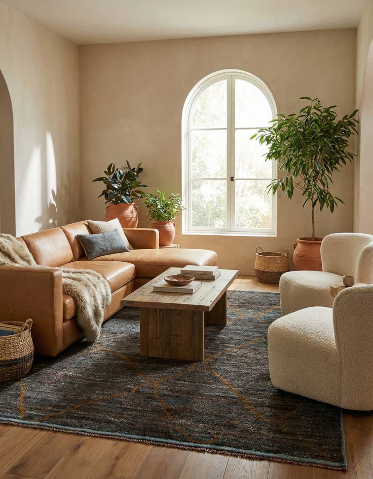 Detail image of 5' 10 x 8' 9 Hand Knotted Moroccan Wool Rug