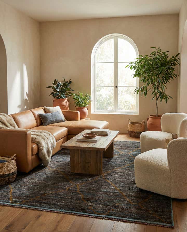 5' 10 x 8' 9 Hand Knotted Moroccan Wool Rug