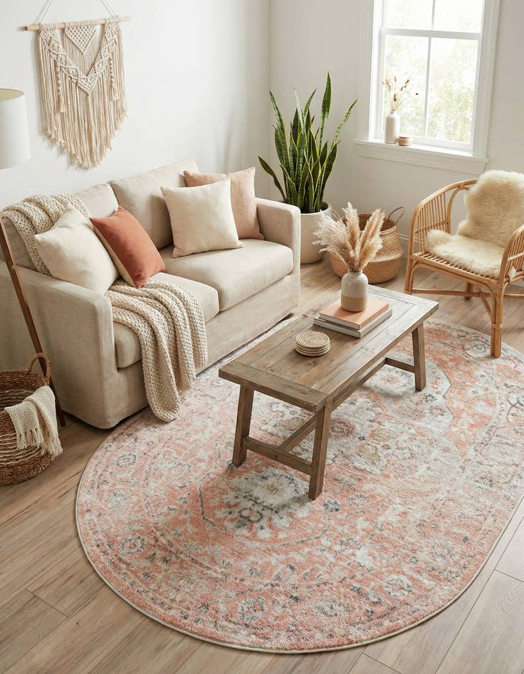 Detail image of 5' 3 x 8' Madeline Vintage Oval Rug