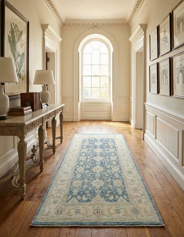 5' 1 x 10' Hand Knotted Peshawar Ziegler Runner Rug