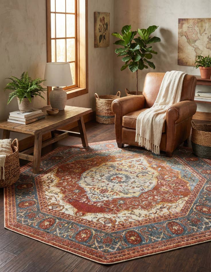 Detail image of  7' x 7' Santiago Octagon Rug
