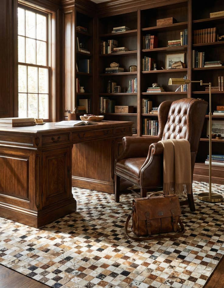 Detail image of 5' 1 x 8' 1 Cowhide - Patchwork Rug