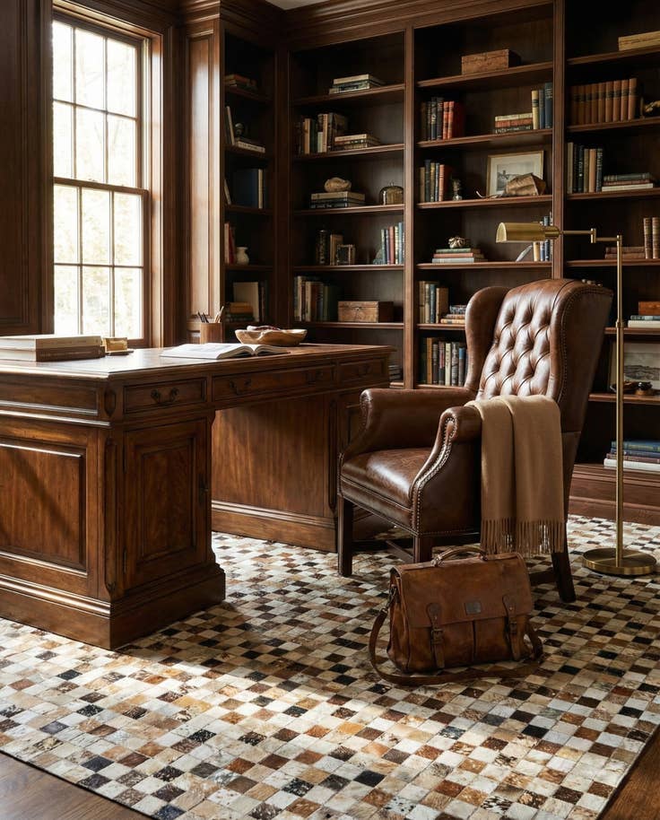 Detail image of 5' 1 x 8' 1 Cowhide - Patchwork Rug