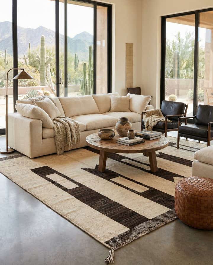 5' 8 x 8' 2 Hand Knotted Moroccan Wool Rug