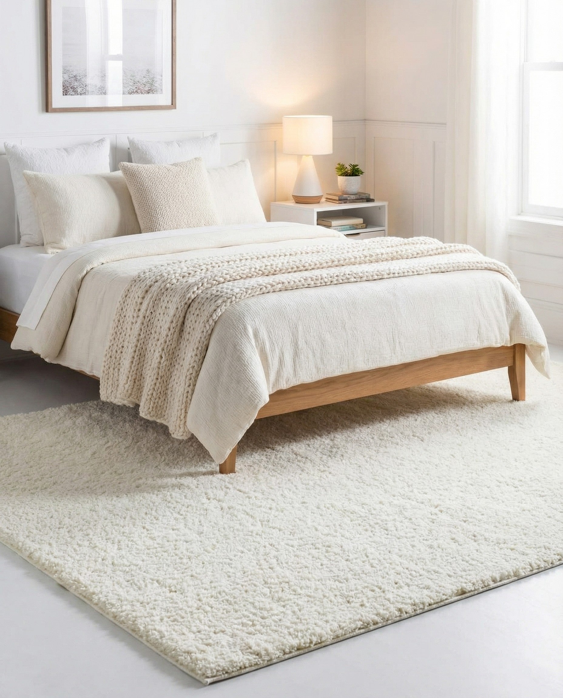  8' x 8' Soft Solid Shag Square Rug