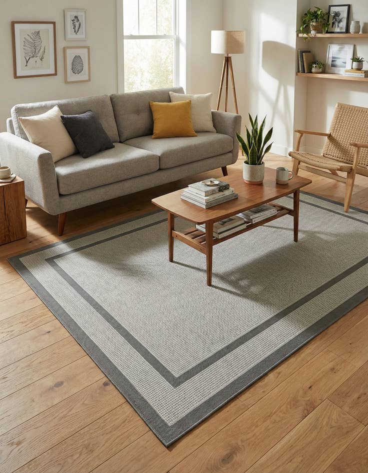 Detail image of 7' x 10'  Washable Border Indoor / Outdoor Rug