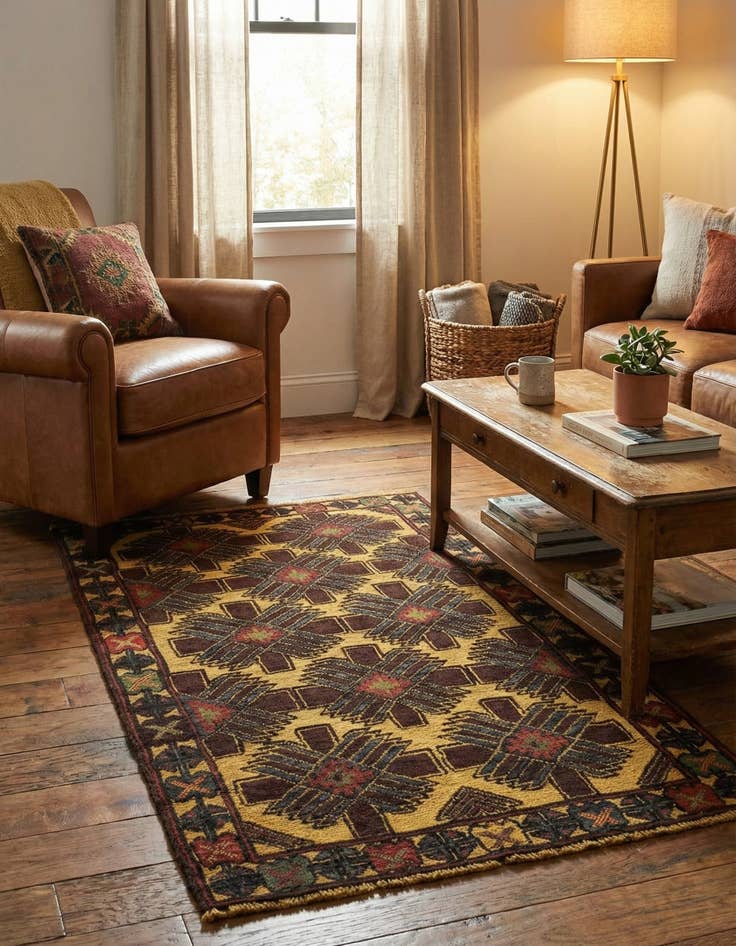 Detail image of  2' 8 x 4' 9  Hand Knotted Sumak Wool Rug