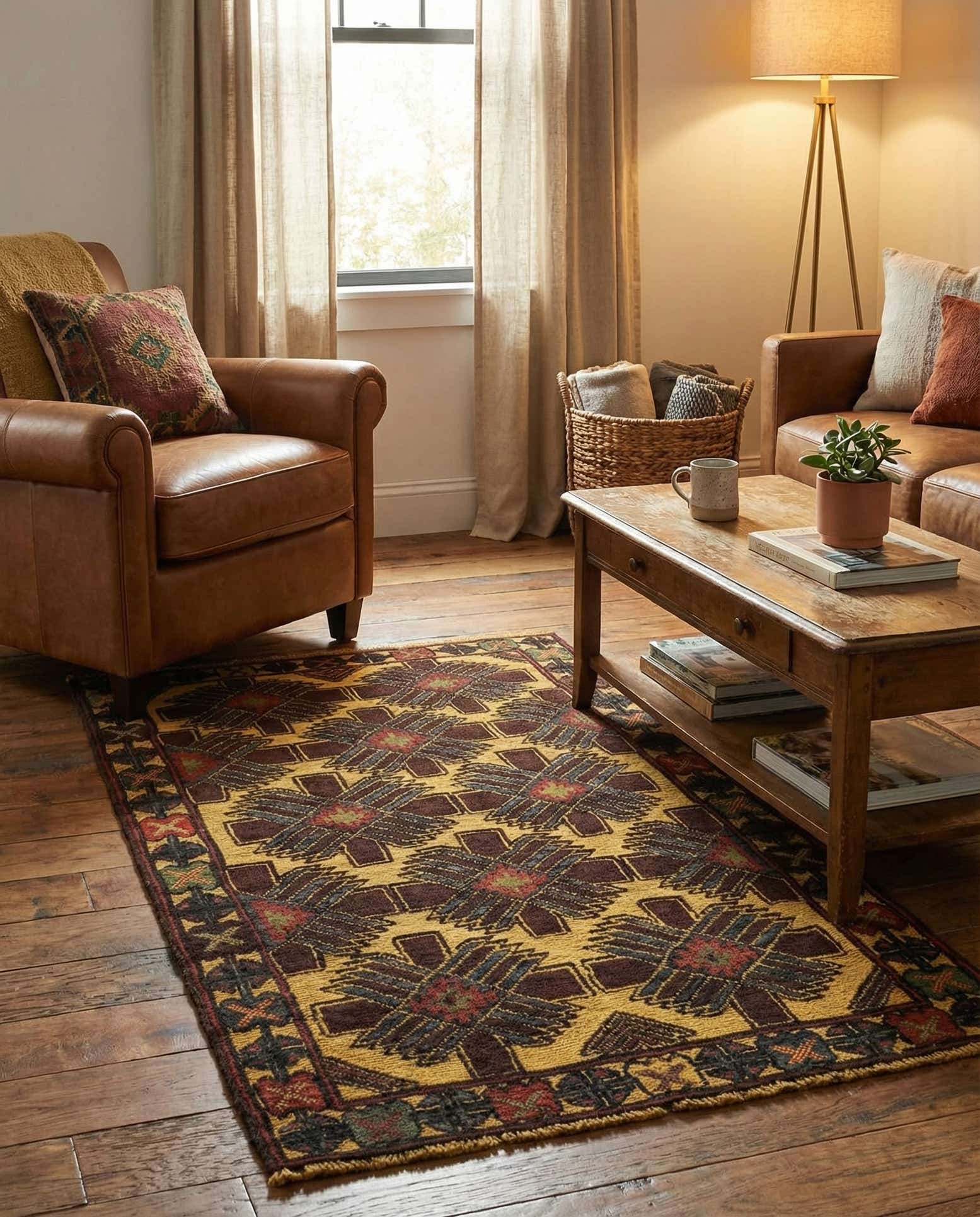 2' 8 x 4' 9 Hand Knotted Sumak Wool Rug