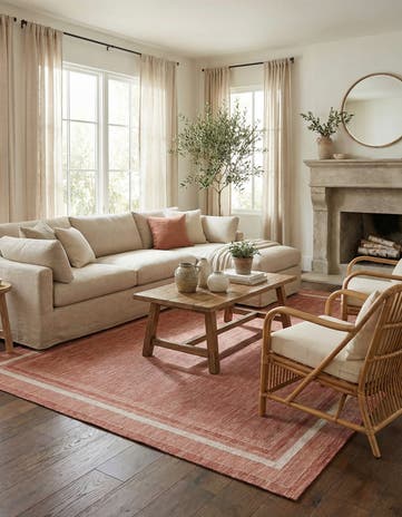 9' x 12' Easy-Clean Border Indoor / Outdoor Rug