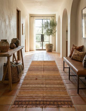 4' x 9' 5 Hand Woven Kilim Fars Wool Runner Rug