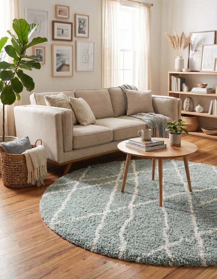 Detail image of 6' x 6' Soft Touch Shag Round Rug