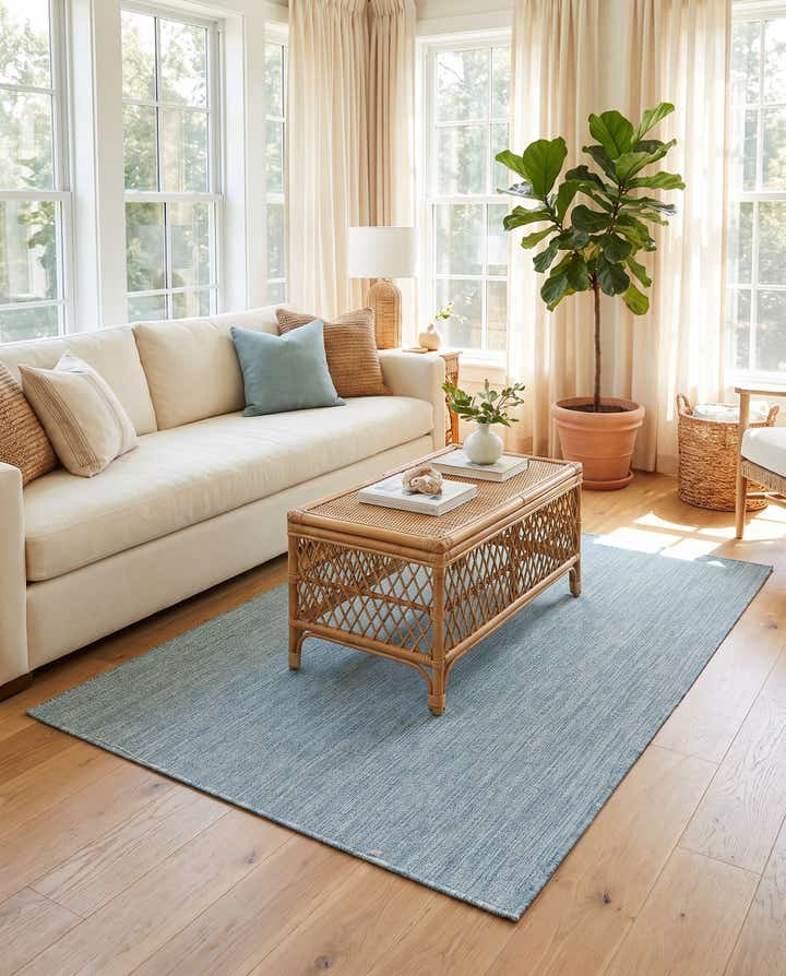 4' x 6' Easy-Clean Solid Indoor / Outdoor Rug