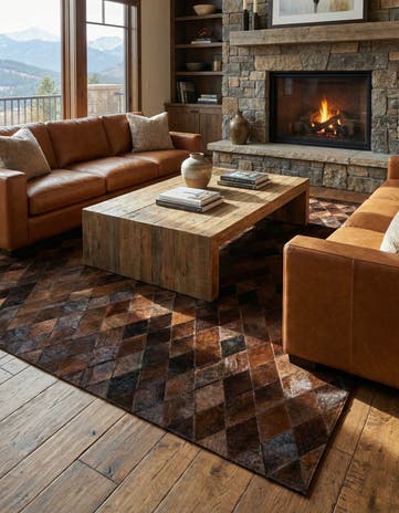 4' 8 x 6' 7 Cowhide Stocks Rug