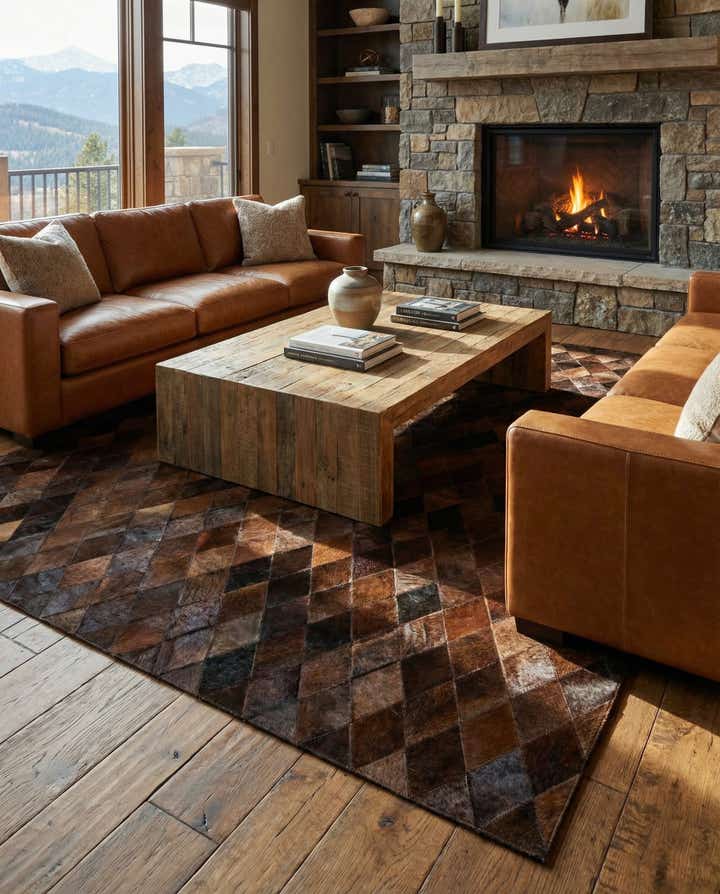 4' 8 x 6' 7 Cowhide Stocks Rug