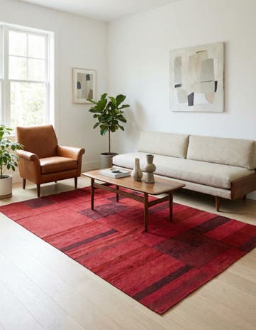 4' 7 x 6' 3 Hand Woven Kilim Modern Wool Rug