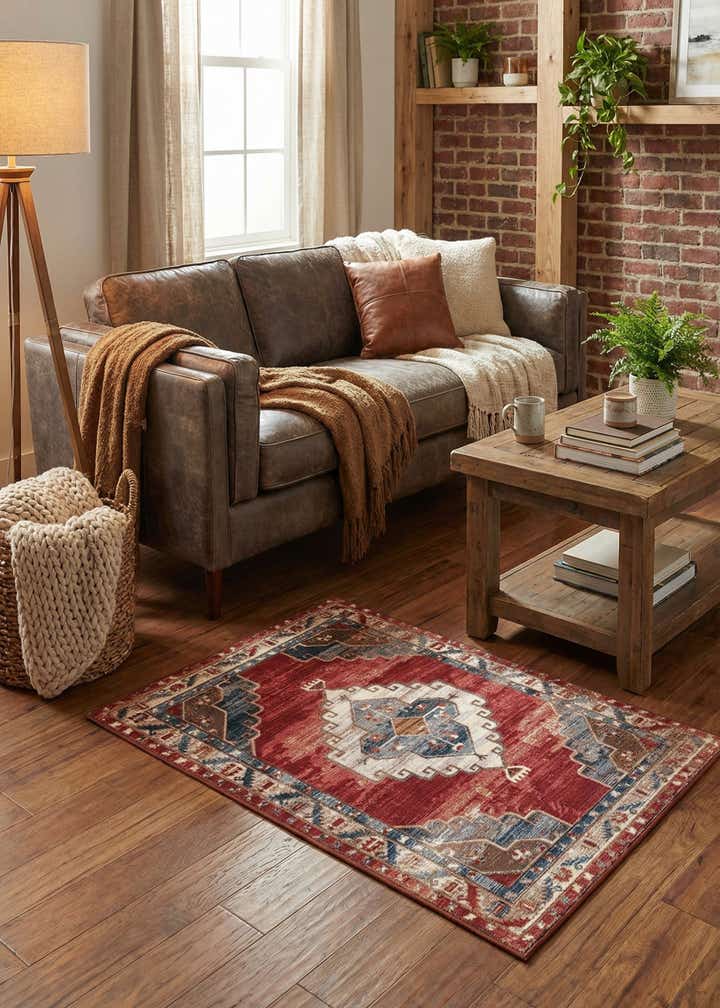 4' x 6' Easy-Clean Traditional Indoor / Outdoor Rug