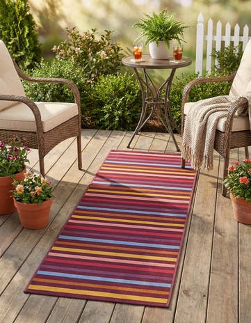 2' x 6' Easy-Clean Ribbon Indoor / Outdoor Runner Rug