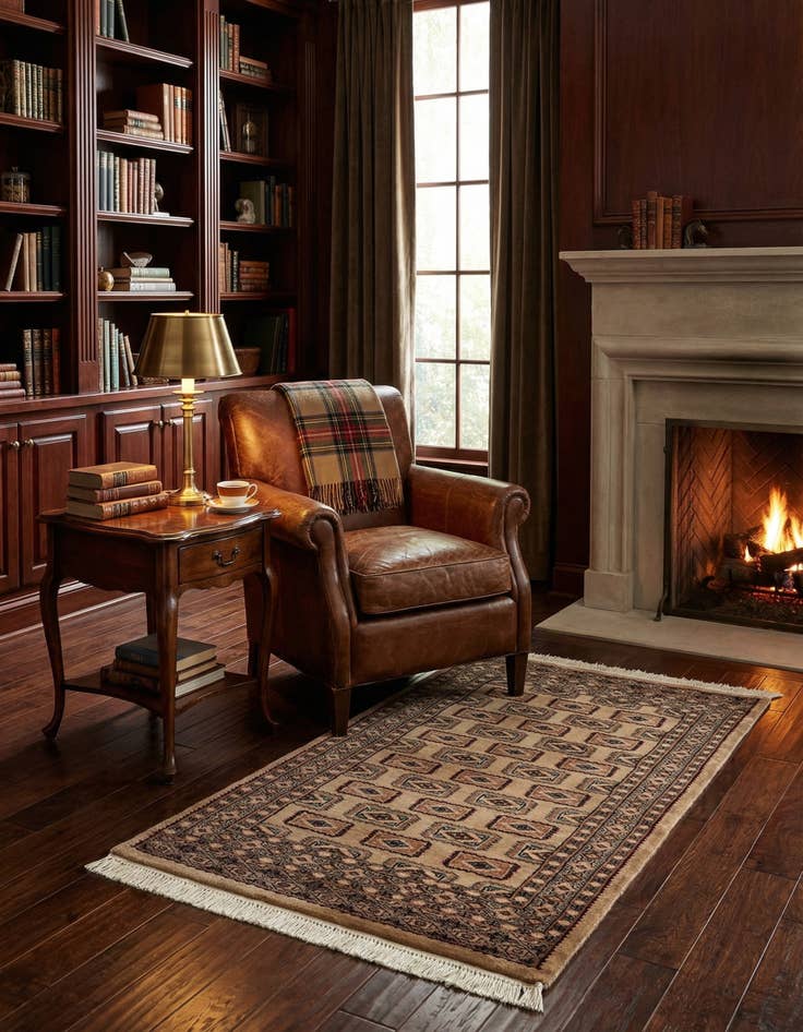 Detail image of 2' 7 x 4' 4 Hand Knotted Bokhara Rug