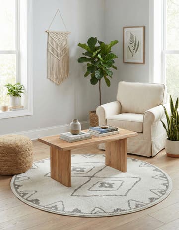 Ivory Oslo Round Rug
