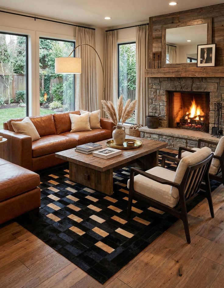 Detail image of  5' 1 x 8' Cowhide - Patchwork Rug