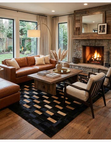 5' 1 x 8' Cowhide - Patchwork Rug