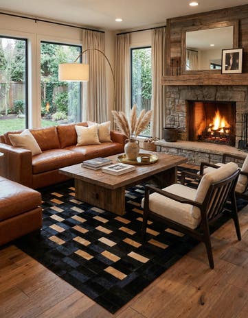 5' 1 x 8' Cowhide - Patchwork Rug